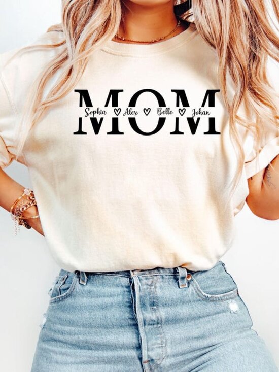 Tops - Custom Mom Shirt, Personalized Mama Gift, Mother's Day Gift